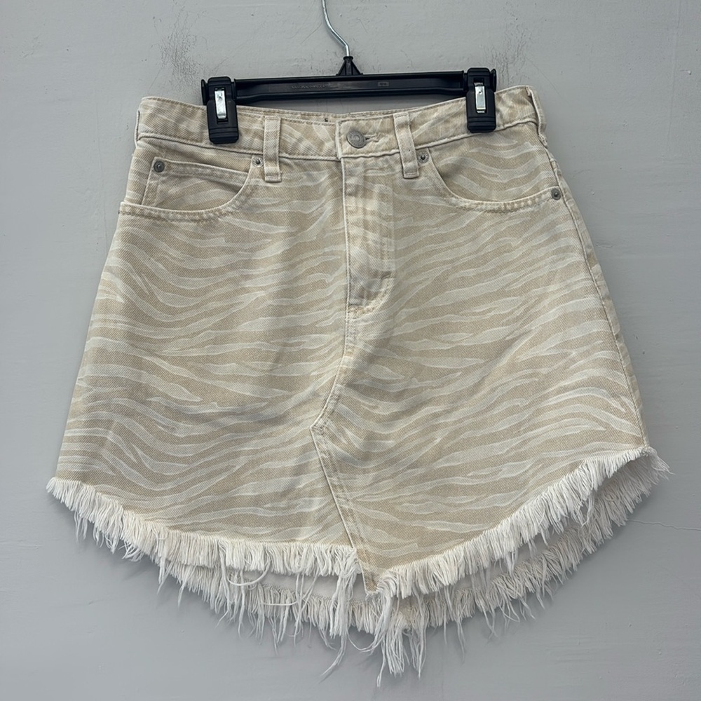 Free People We The Free Bailey Zebra Printed‎ Mini Skirt Size 25